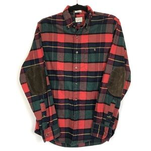 J CREW // Plaid Shirt w/ Leather Elbow Pads